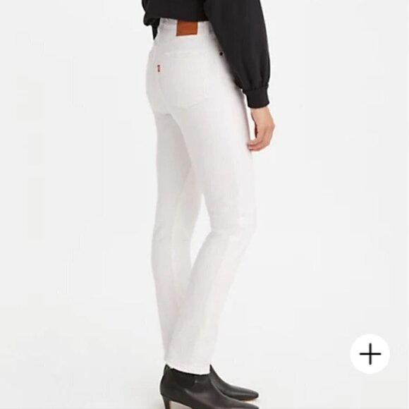 NWT Levi's Premium 501 HIGH RISE SKINNY WOMEN'S WHITE JEANS - Picture 2 of 8